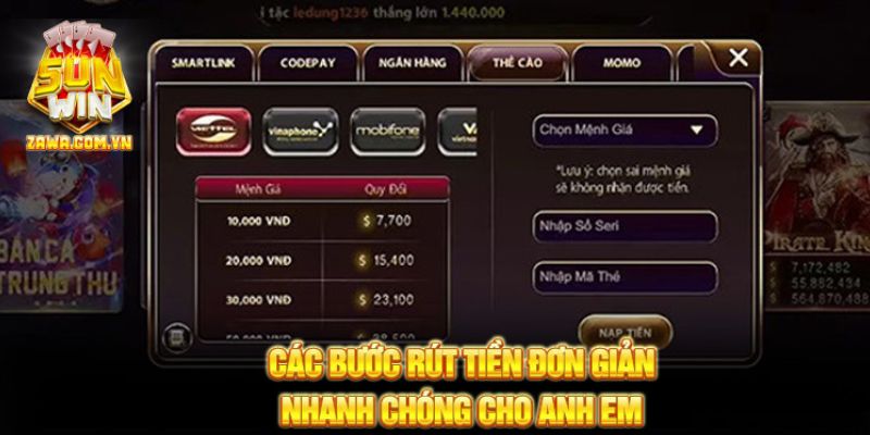 Các bước rút tiền đơn giản nhanh chóng cho anh em